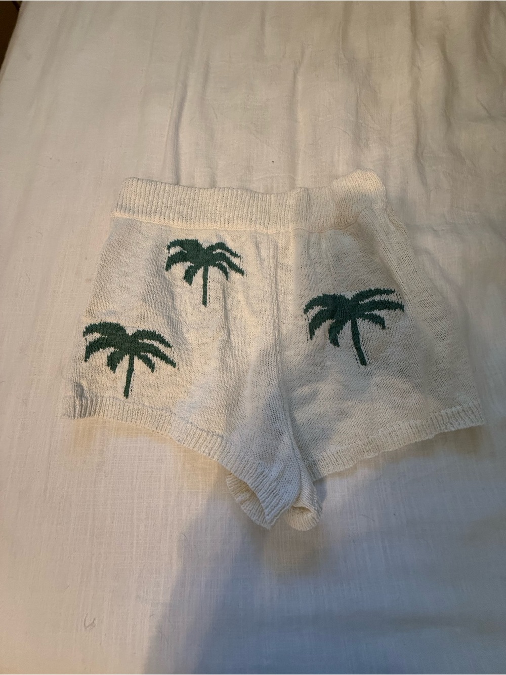 Show Me Your MuMu Cream Knit Palm Tree Shorts - Picture 3 of 3
